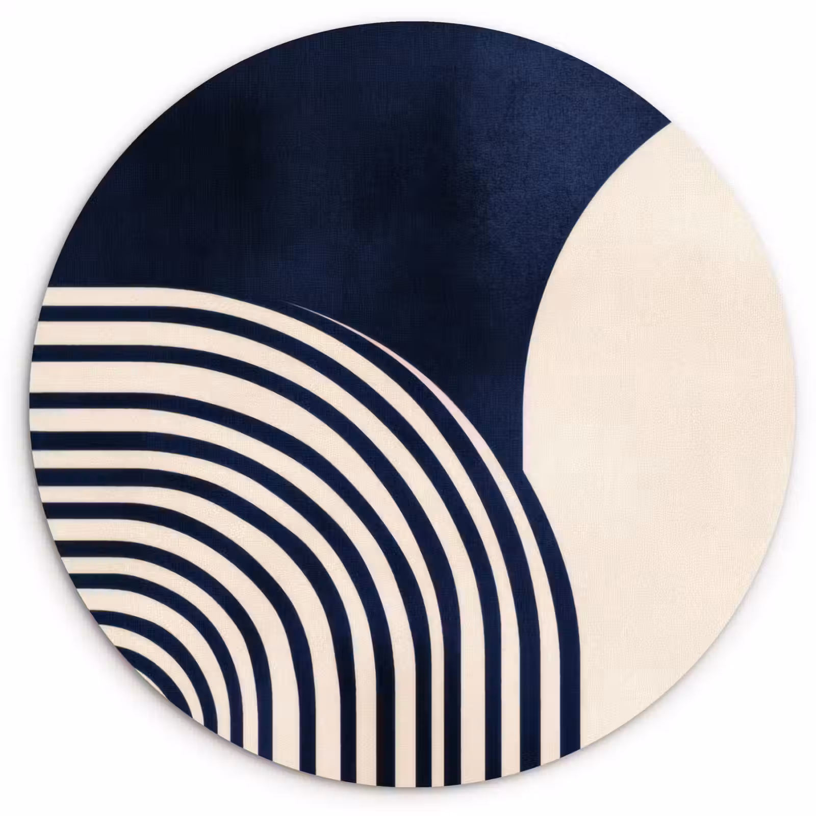 Muurcirkel - Donkerblauw - Abstract - Lijnen — 1