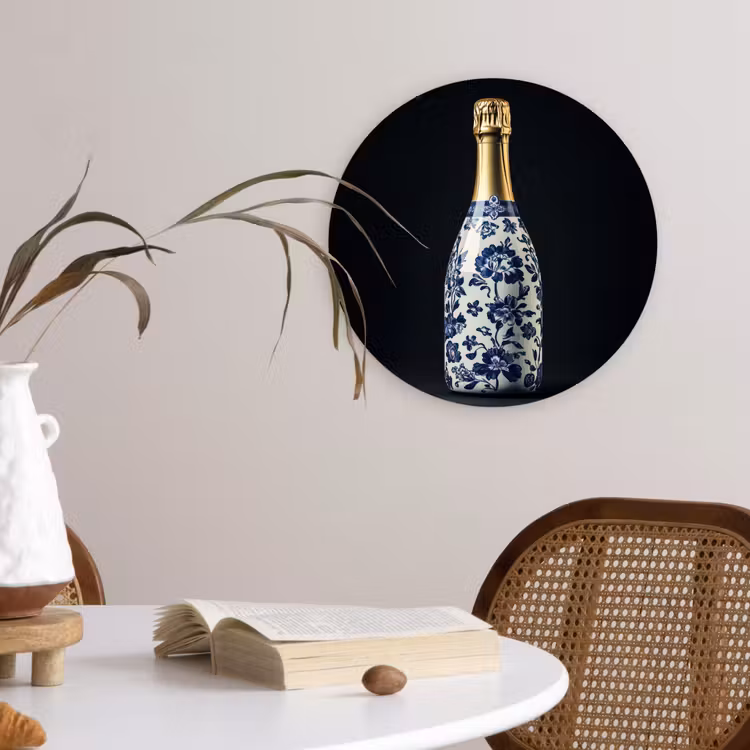 Muurcirkel - Champagne - Bloemen - Goud - Chique — 4