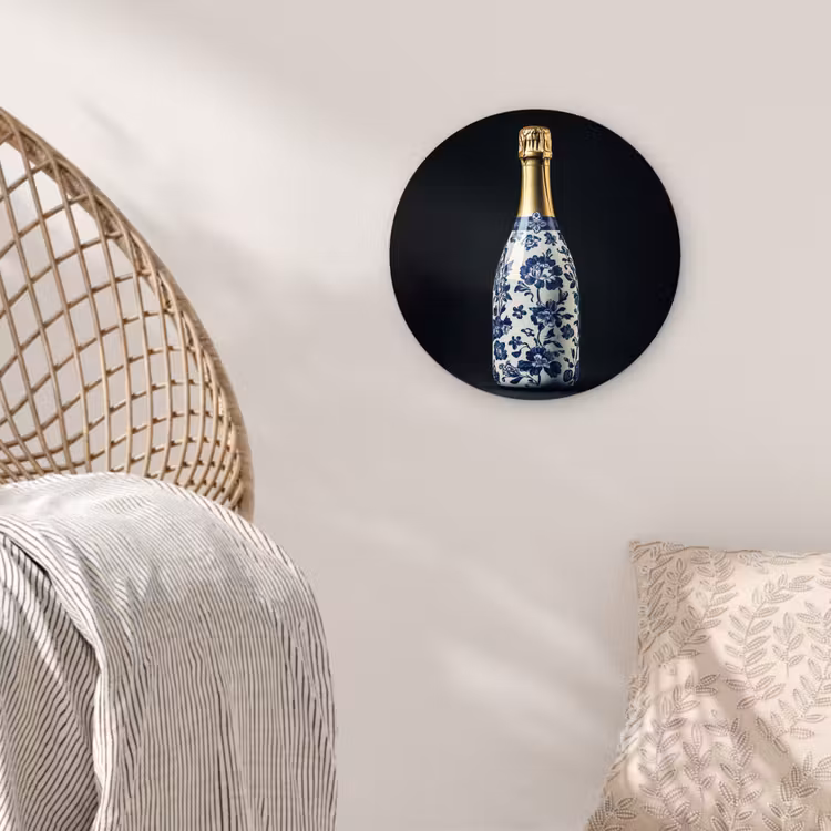 Muurcirkel - Champagne - Bloemen - Goud - Chique — 5