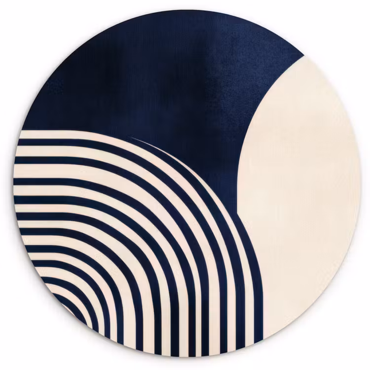 Muurcirkel - Donkerblauw - Abstract - Lijnen — 1
