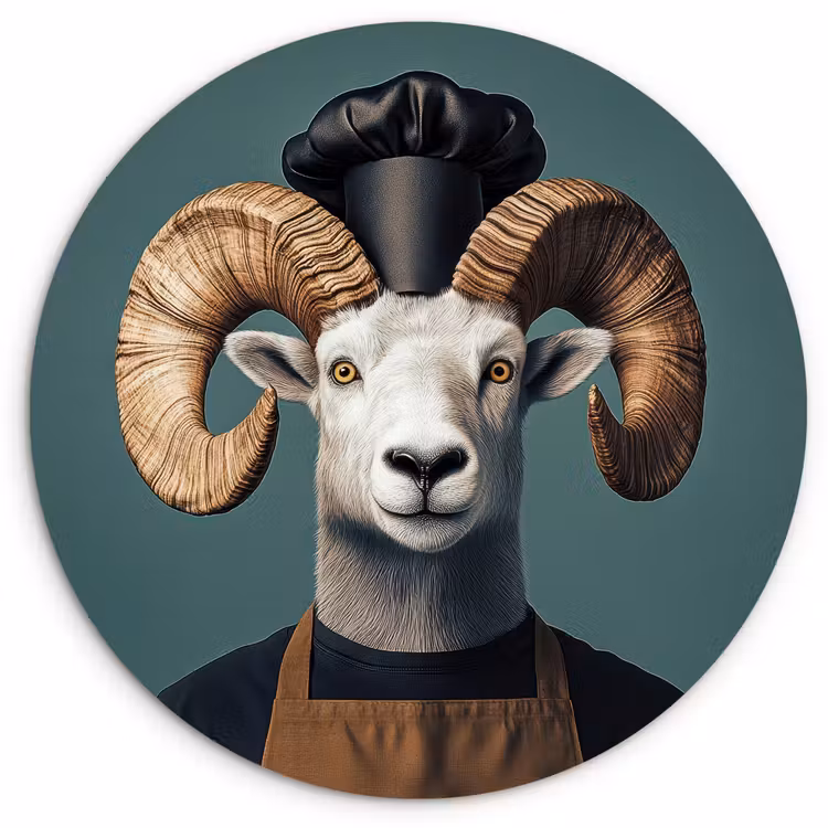 Muurcirkel - Geit - Hoorns - Kokskleding — 1
