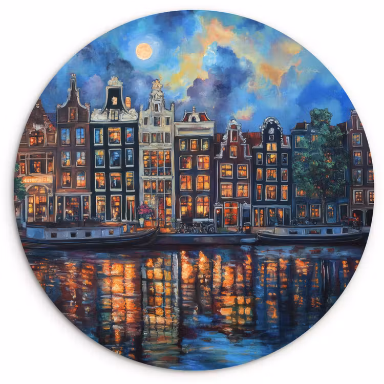 Muurcirkel - Grachten Amsterdam - Huizen - Stad - Kleurrijk — 1