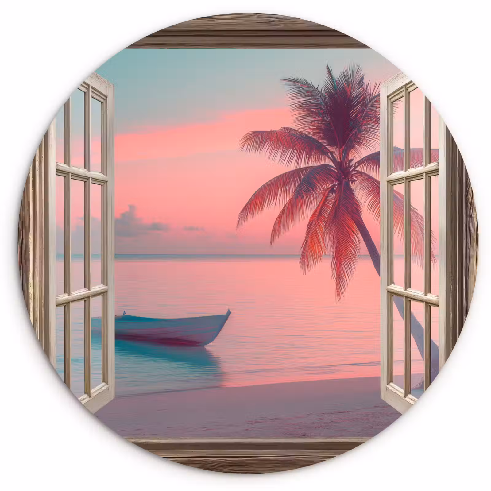 Muurcirkel - Doorkijk - Strand - Palmboom - Tropisch — 1