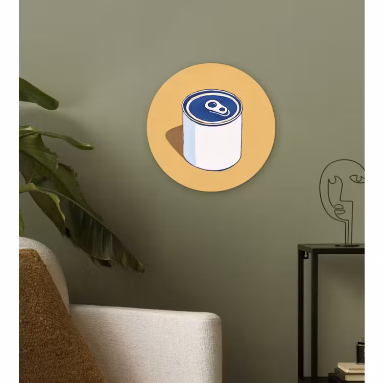 Muurcirkel - Blikje - Minimalistisch - Blauw - Illustratie — 3