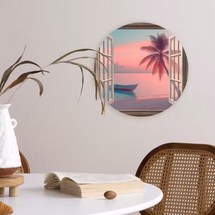 Muurcirkel - Doorkijk - Strand - Palmboom - Tropisch — 4