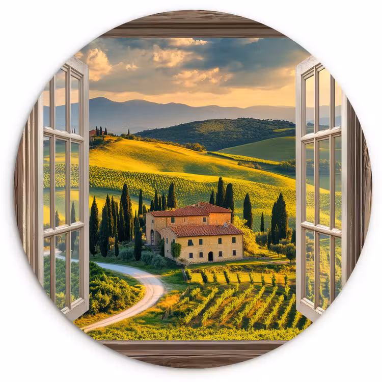 Muurcirkel - Doorkijk - Toscane - Uitzicht - Landschap - Zomer — 1