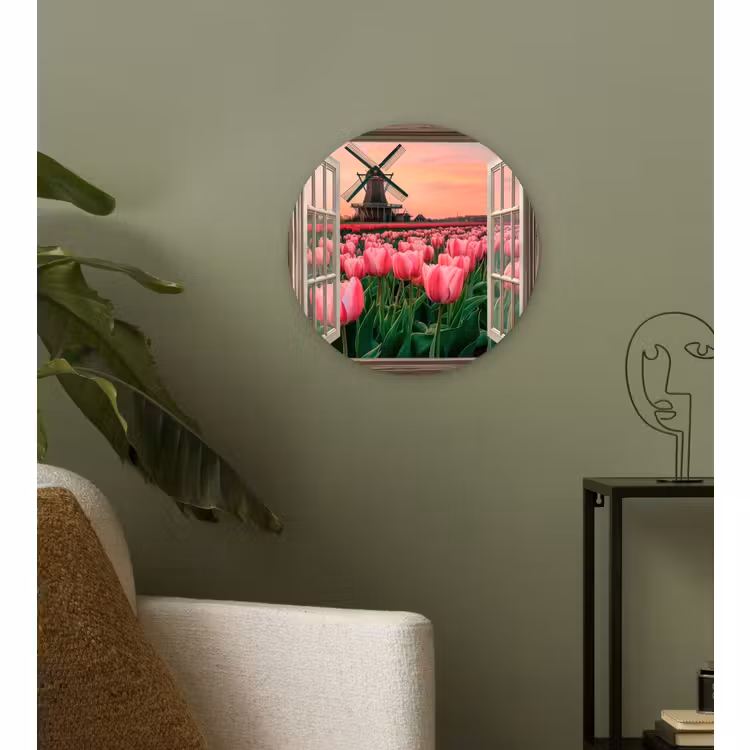 Muurcirkel - Doorkijk - Tulpen - Bloemen - Molen - Raam — 3