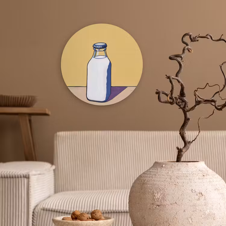 Muurcirkel - Glazen - Fles - Illustratie - Melk — 2