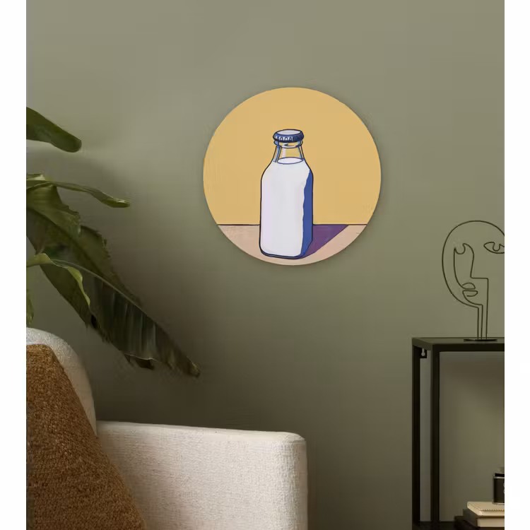 Muurcirkel - Glazen - Fles - Illustratie - Melk — 3