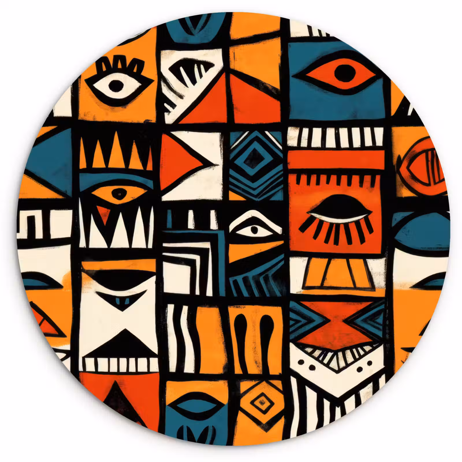 Muurcirkel - Abstract - Gezichten - Mozaïek — 1