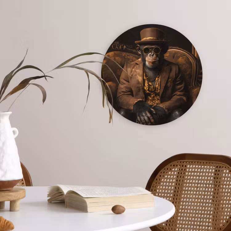 Muurcirkel - Chimpansee - Stoel - Pak - Bruin — 4