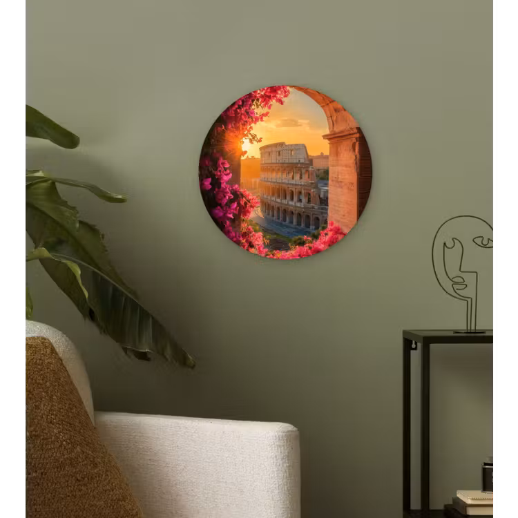 Muurcirkel - Colosseum - Rome - Roze Bloemen — 3