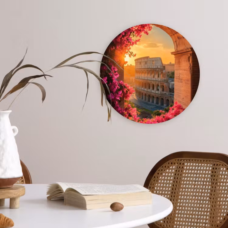 Muurcirkel - Colosseum - Rome - Roze Bloemen — 4
