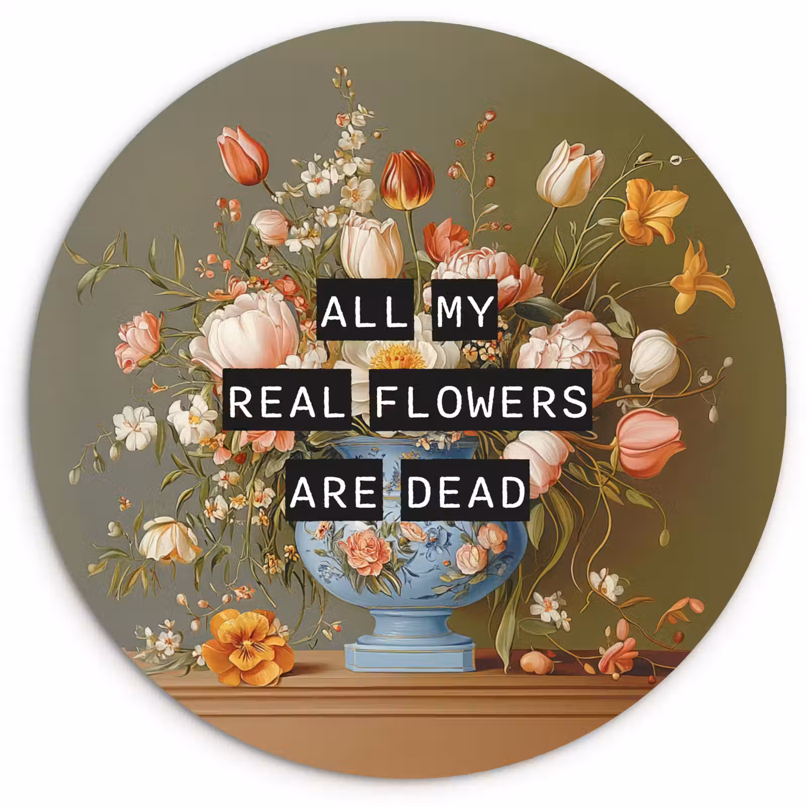 Muurcirkel - Bloem - Quote - Vintage - Art — 1