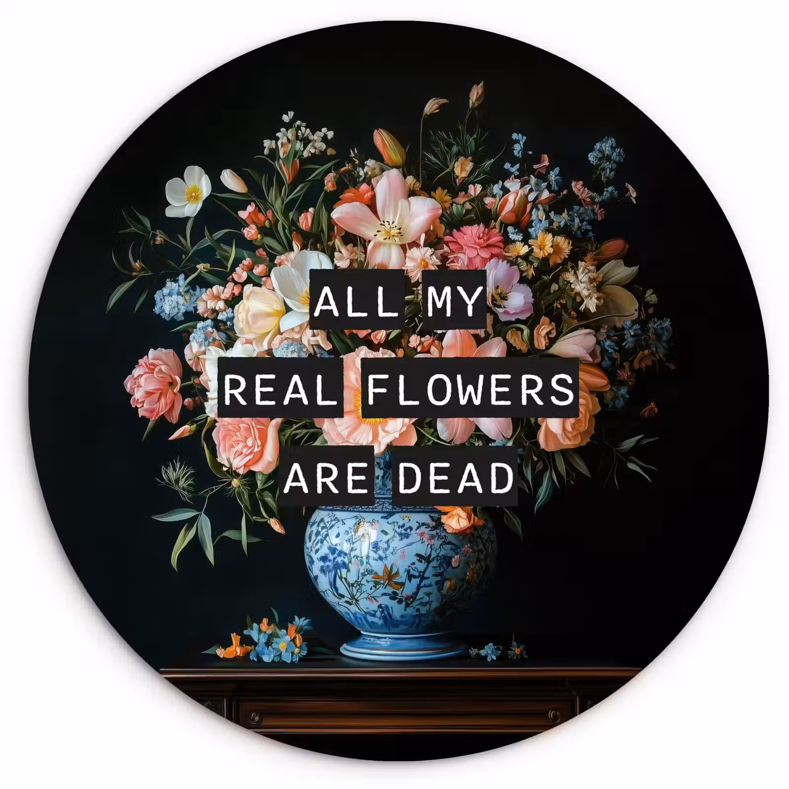 Muurcirkel - Bloemen - Art - Pastel - Quotes — 1