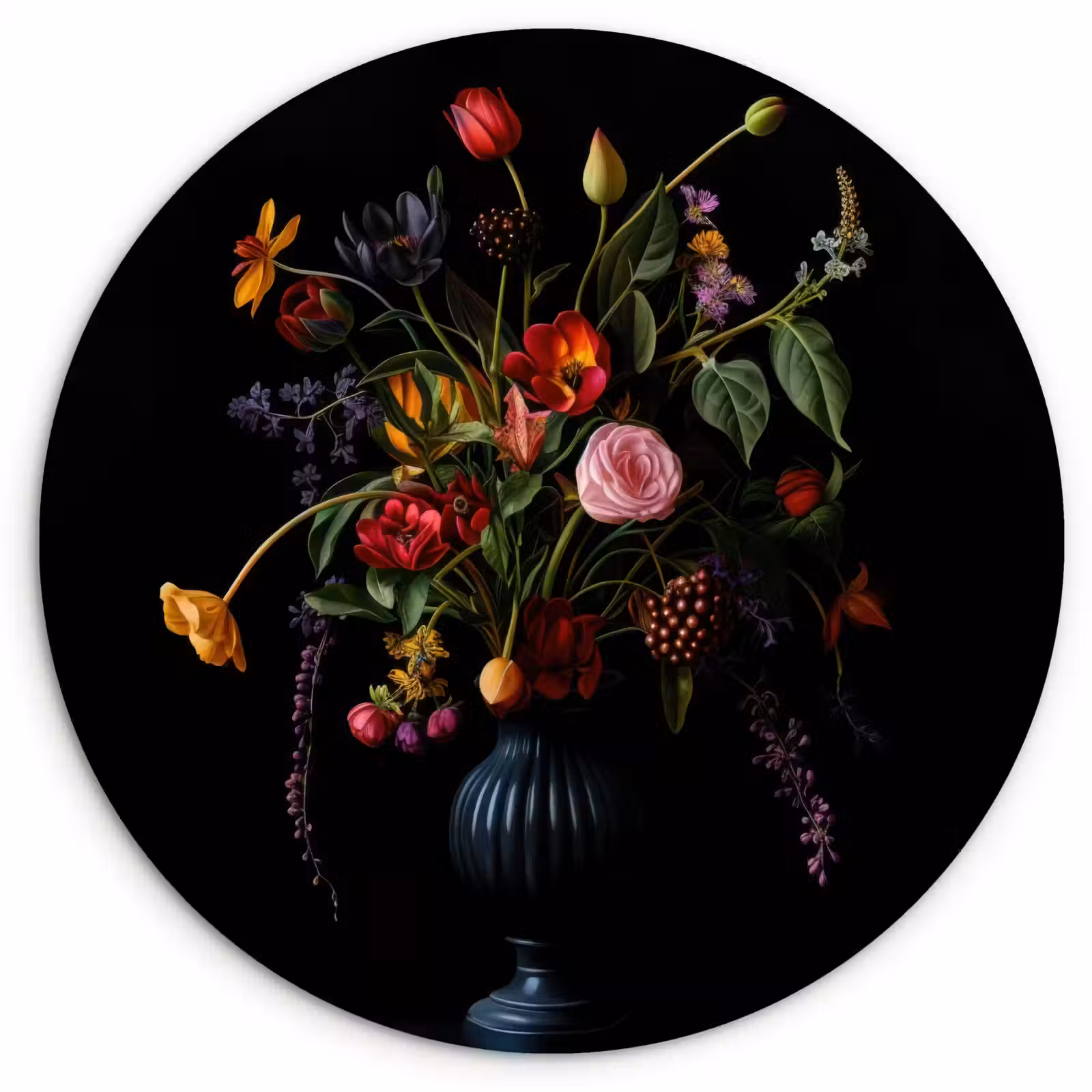 Muurcirkel - Bloemen - Bessen - Klassiek — 1