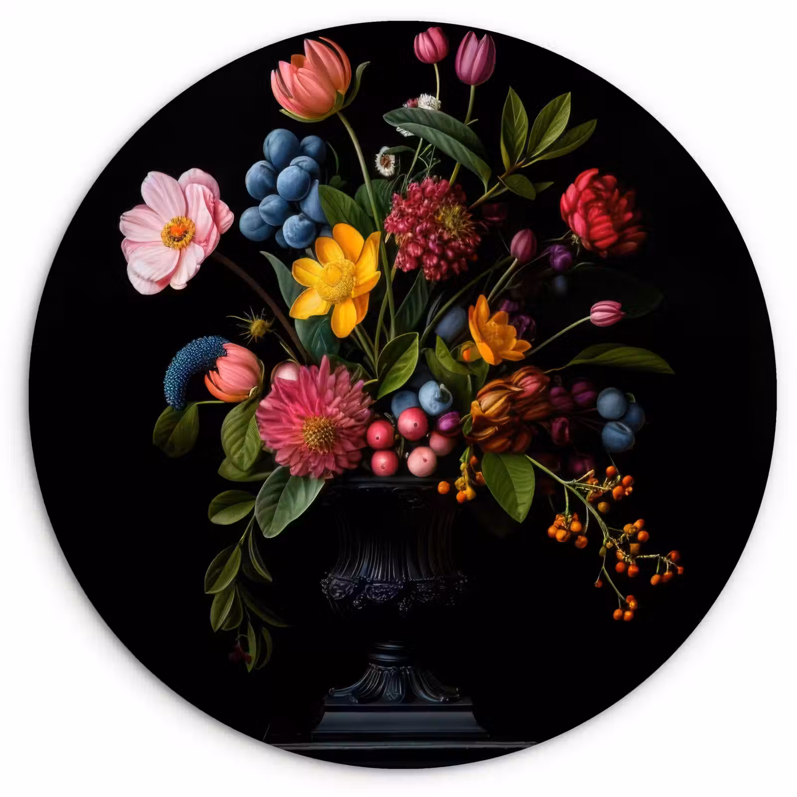 Muurcirkel - Bloemen - Vrolijk - Vaas — 1