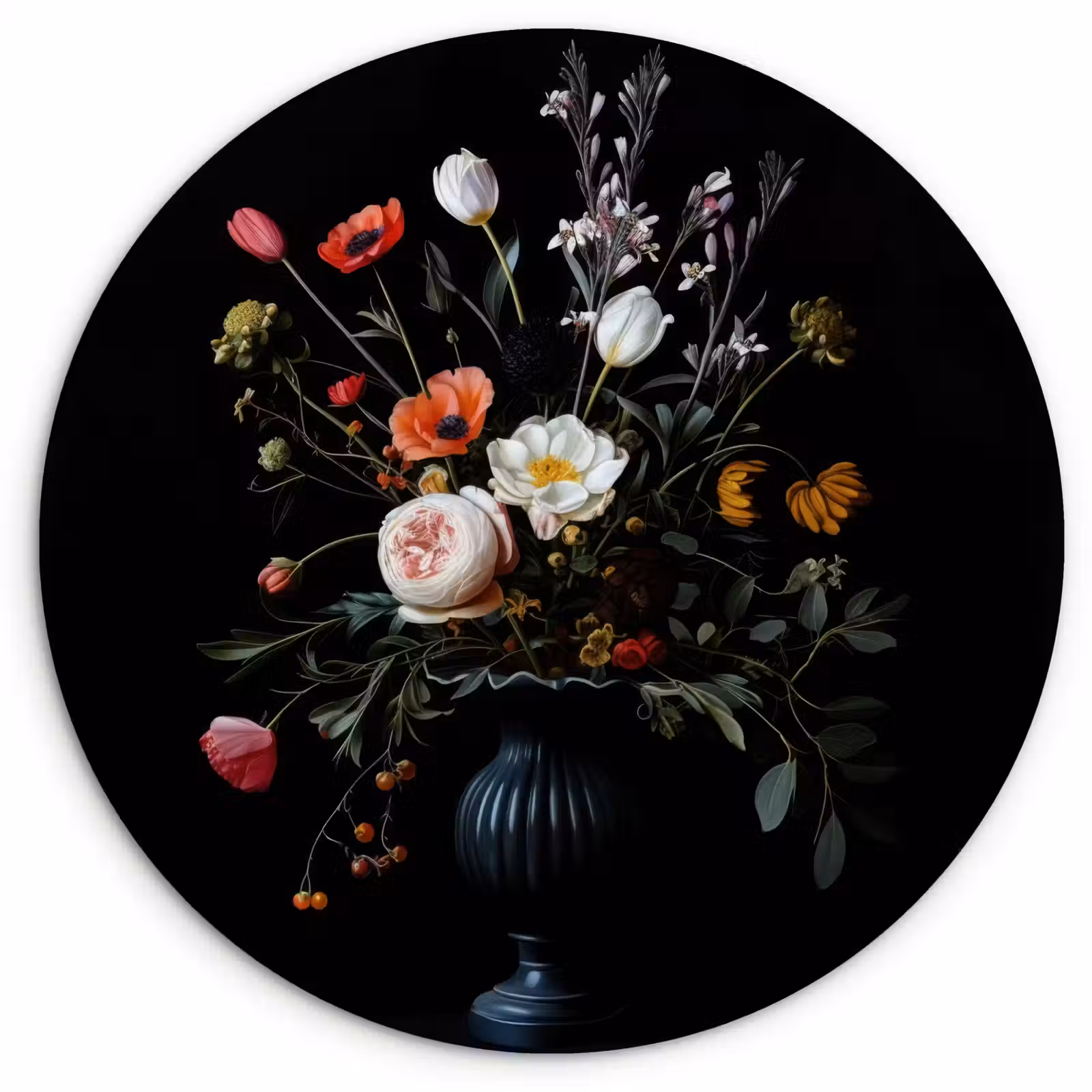 Muurcirkel - Bloemstuk - Vaas - Zwart — 1