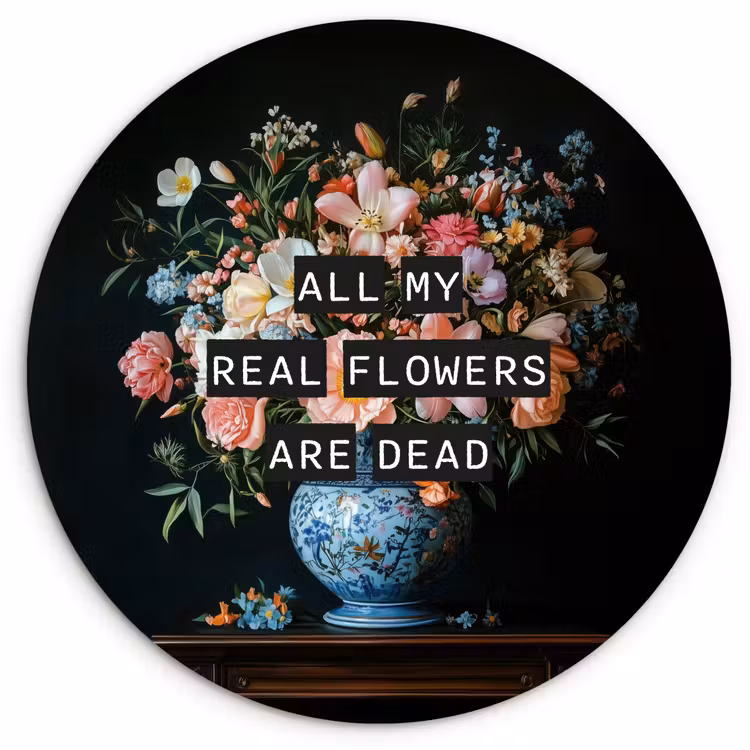 Muurcirkel - Bloemen - Art - Pastel - Quotes — 1