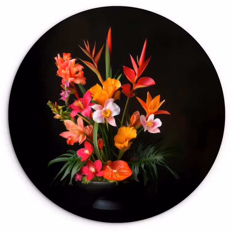 Muurcirkel - Boeket - Bloemen - Exotisch — 1