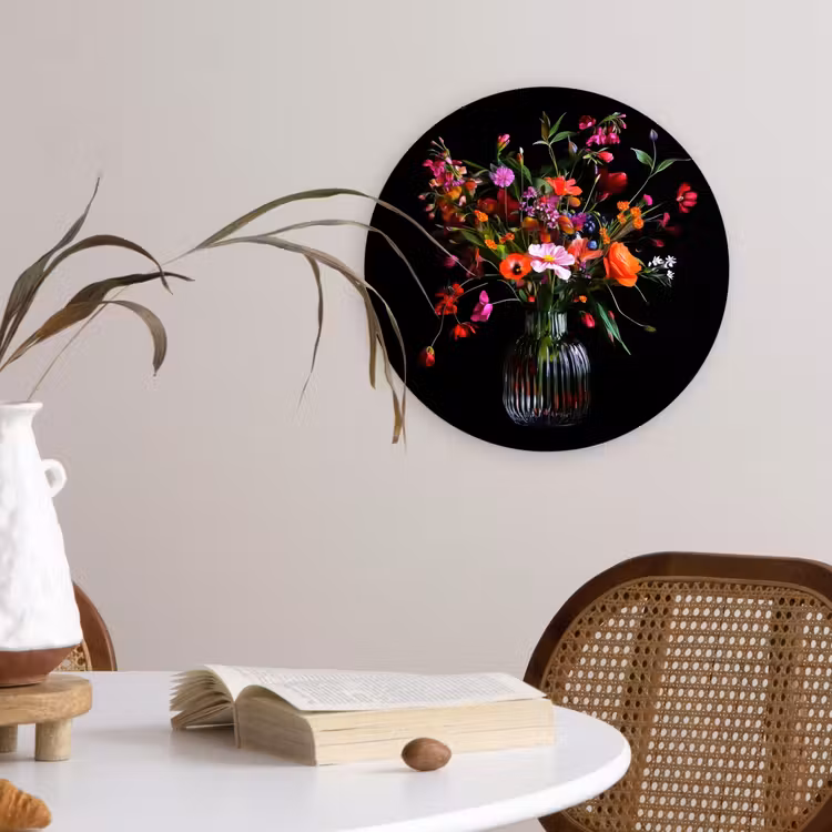 Muurcirkel - Boeket - Veldbloemen - Vaas — 4