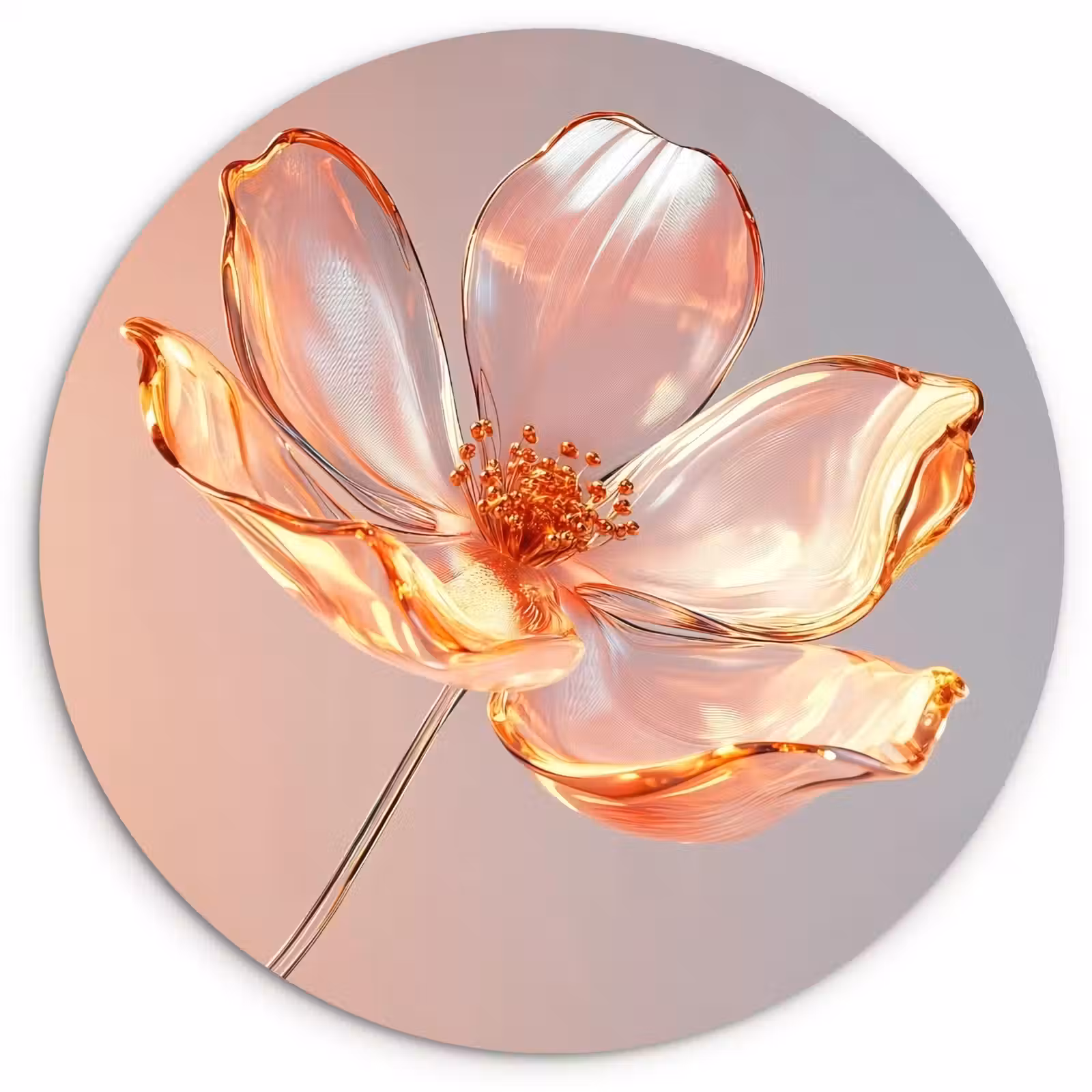 Muurcirkel - Glazen - Bloem - Roze — 1