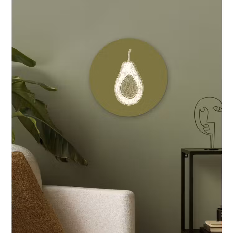 Muurcirkel - Avocado - Minimalistisch - Illustratie - Groen — 3