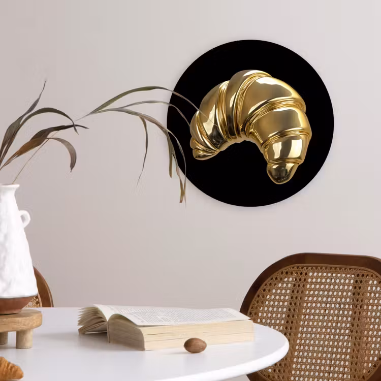 Muurcirkel - Croissant - Brood - Goud - Zwart — 4