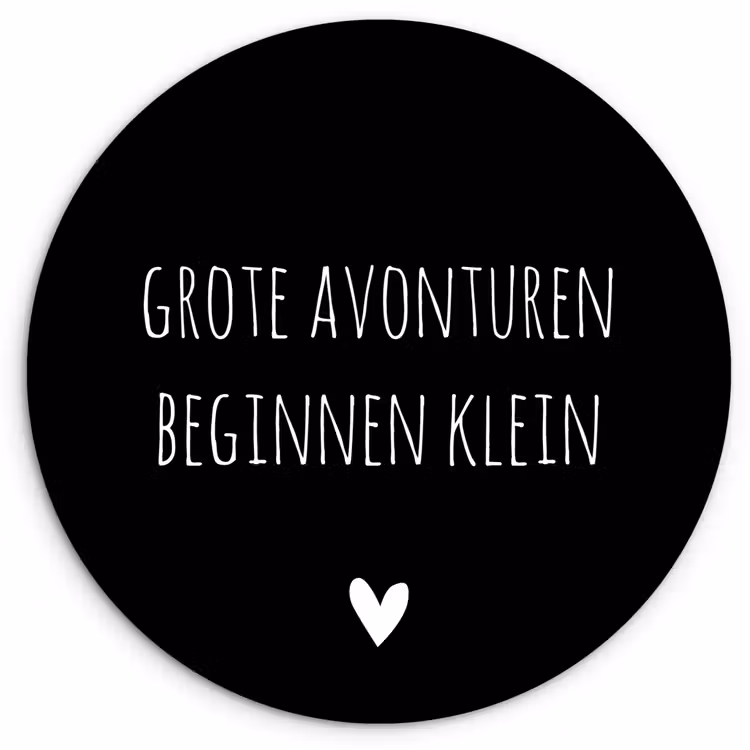 Muurcirkel - Grote avonturen beginnen klein - Spreuken - Quotes — 1