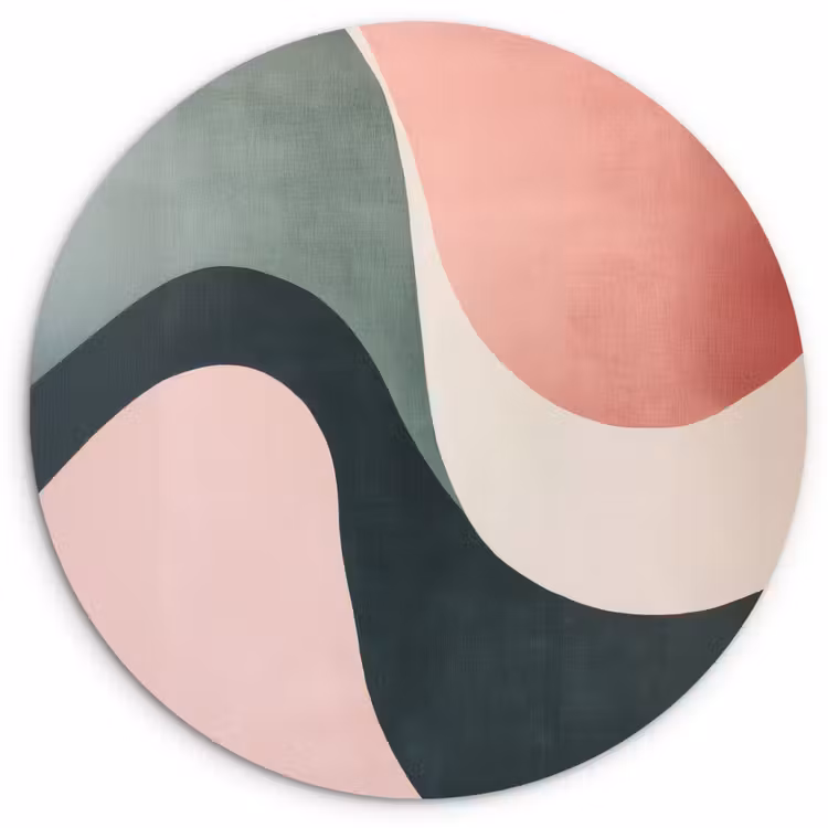 Muurcirkel - Abstract - Golven - Sierlijk - Roze — 1