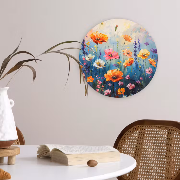 Muurcirkel - Bloemen - Natuur - Waterverf - Kunst — 4