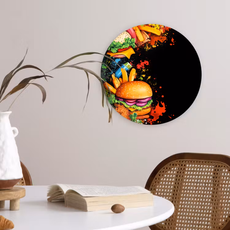 Muurcirkel - Fastfood - Graffiti - Hamburger - Eten - Modern — 4
