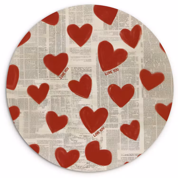 Muurcirkel - Hartjes - Krant - Loveyou — 1