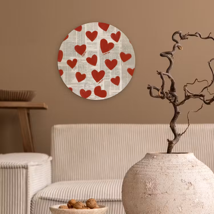 Muurcirkel - Hartjes - Krant - Loveyou — 2