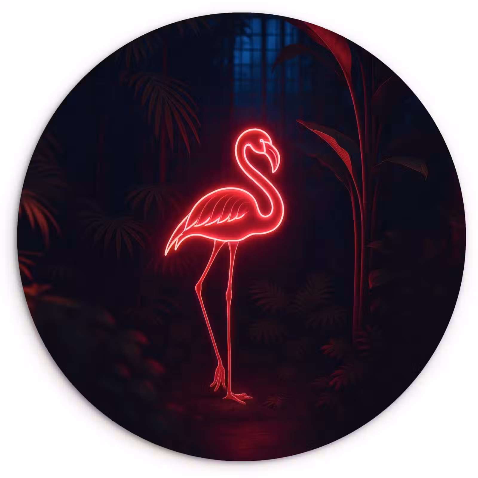 Muurcirkel - Flamingo - Roze - Neon - Licht — 1