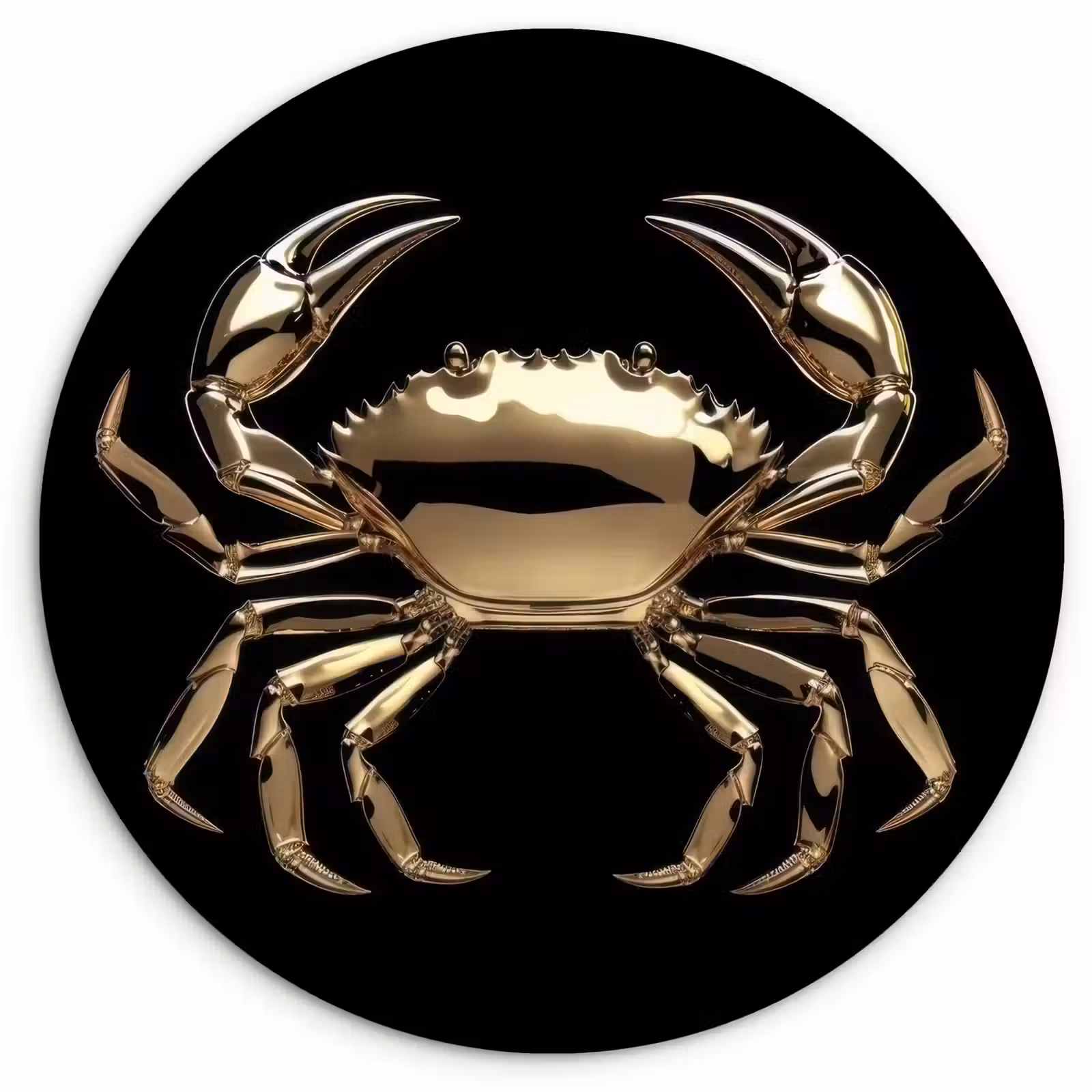 Muurcirkel - Goud - Krab - Dieren - Zwart — 1