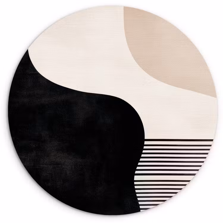 Muurcirkel - Abstract - Japandi - Beige - Modern — 1