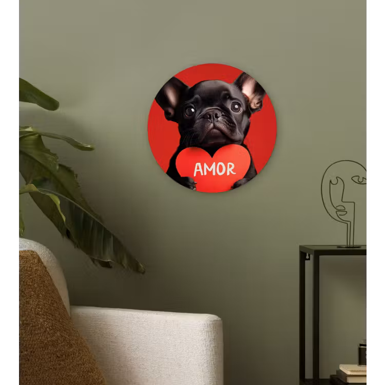 Muurcirkel - Amor - Hond - Hartje - Rood — 3