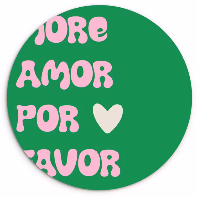 Muurcirkel - Amor - Valentijn - Groen - Tekst — 1