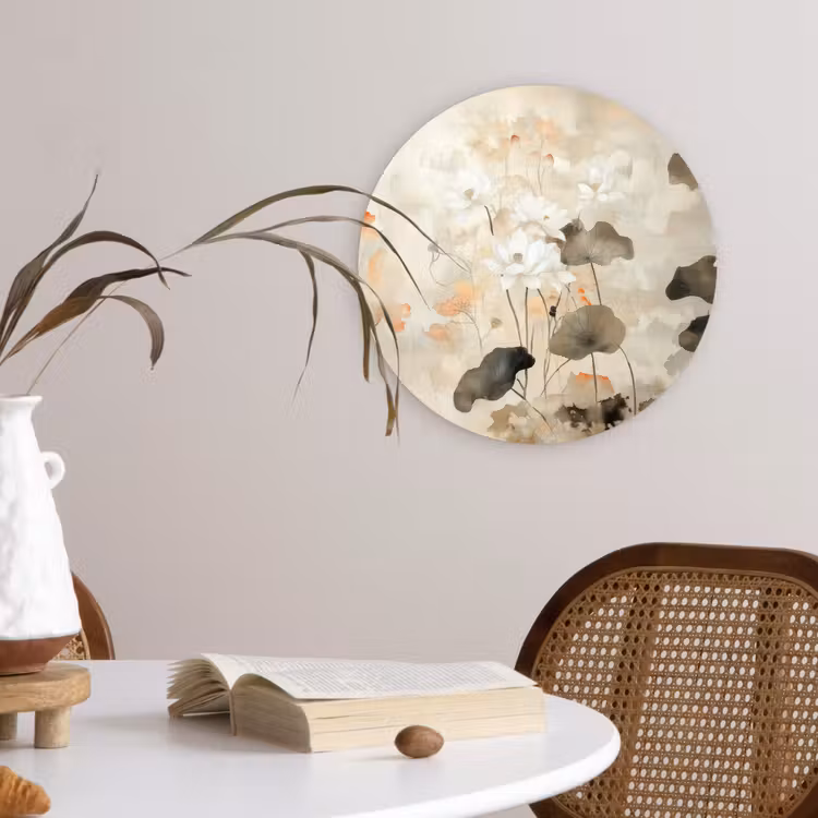 Muurcirkel - Bloemen - Japandi - Wabi sabi — 4