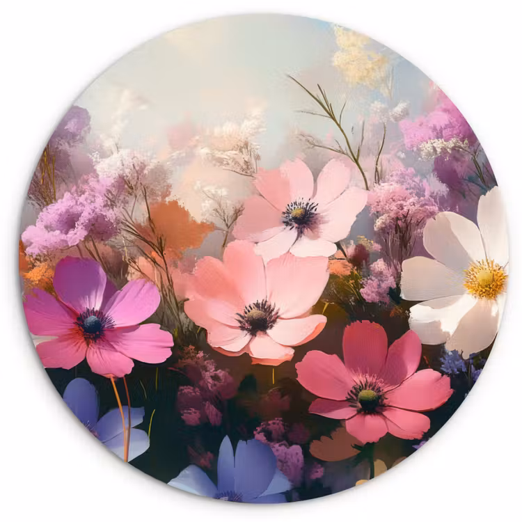 Muurcirkel - Bloemen - Kleurrijk - Bloei — 1