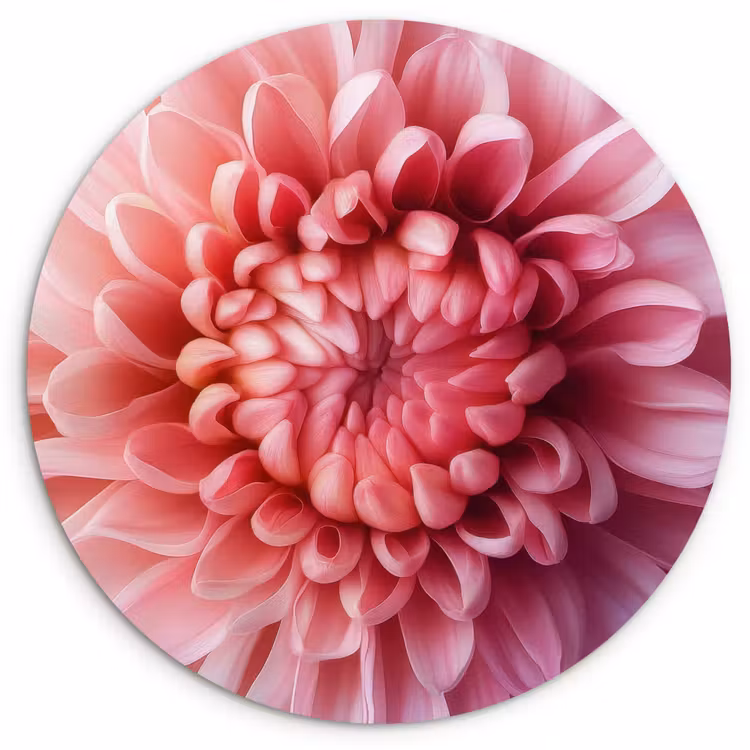 Muurcirkel - Dahlia - Bloem - Close up - Roze — 1