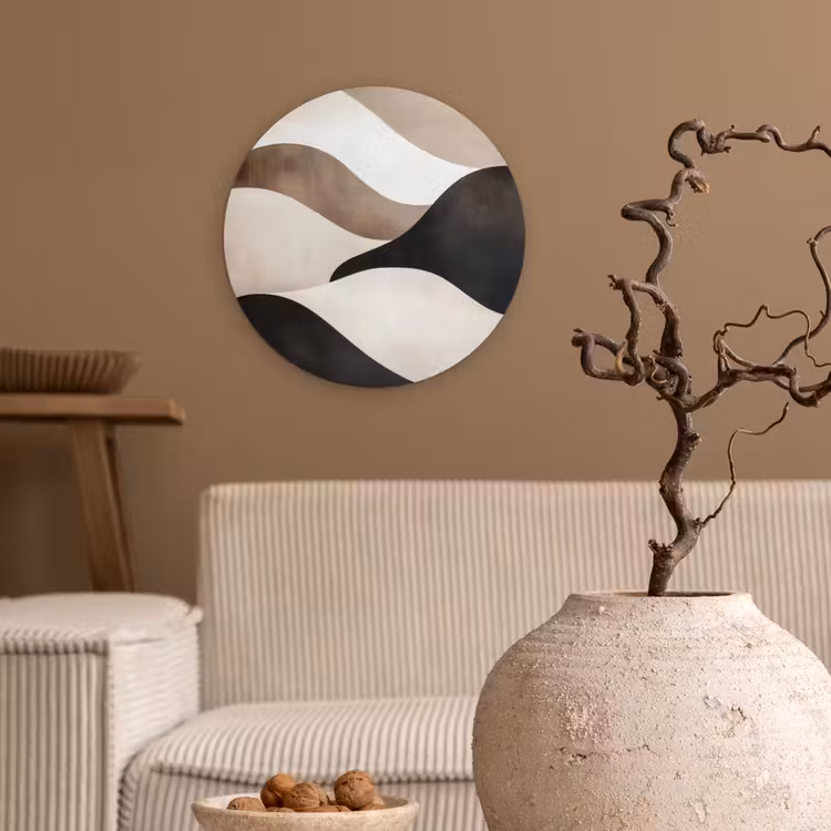Muurcirkel - Golven - Abstract - Beige — 2