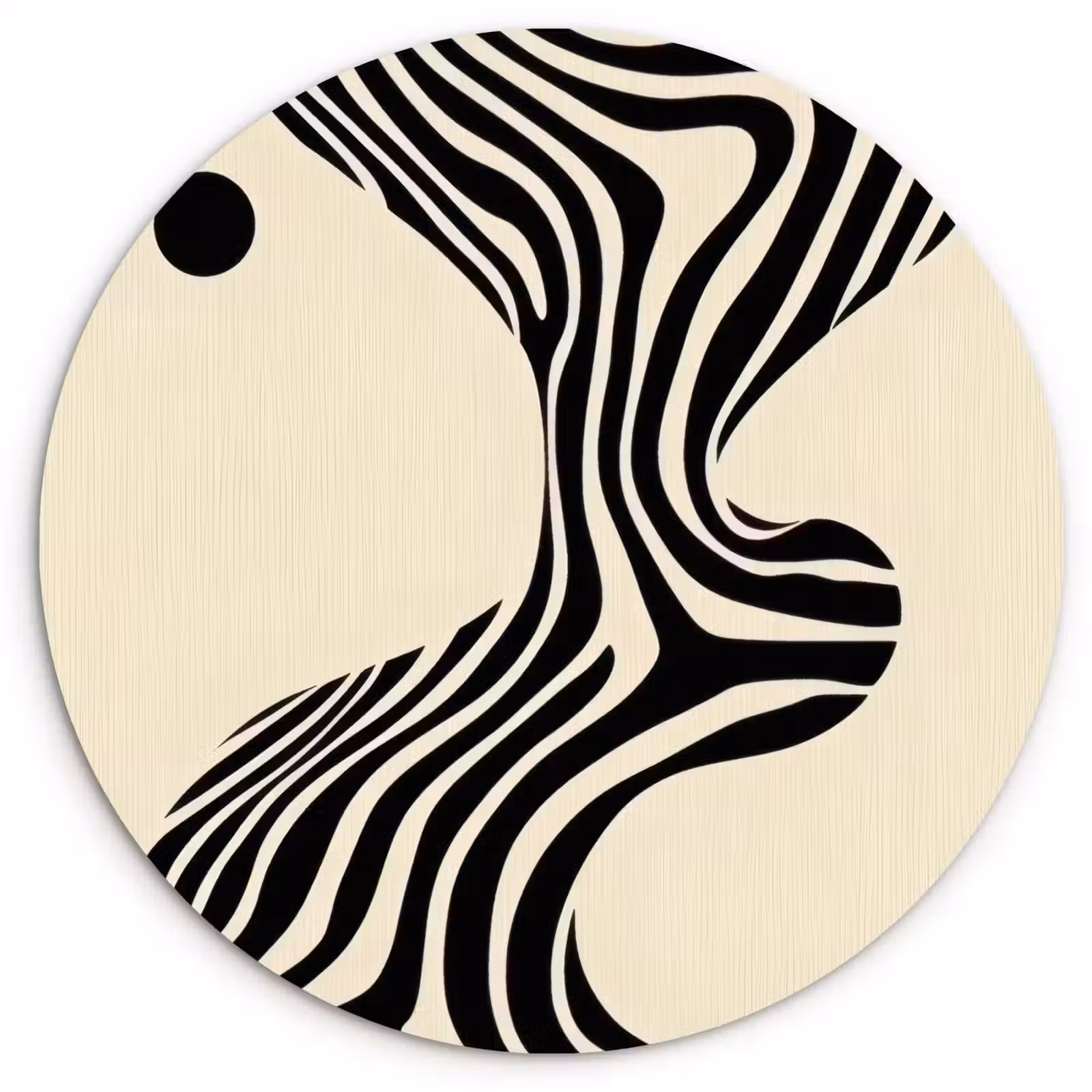 Muurcirkel - Beige - Lijnen - Golvend - Abstract — 1