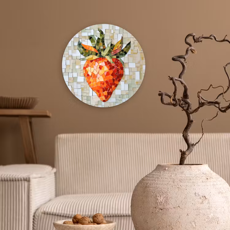Muurcirkel - Aardbei - Rood - Mozaïek - Fruit — 2