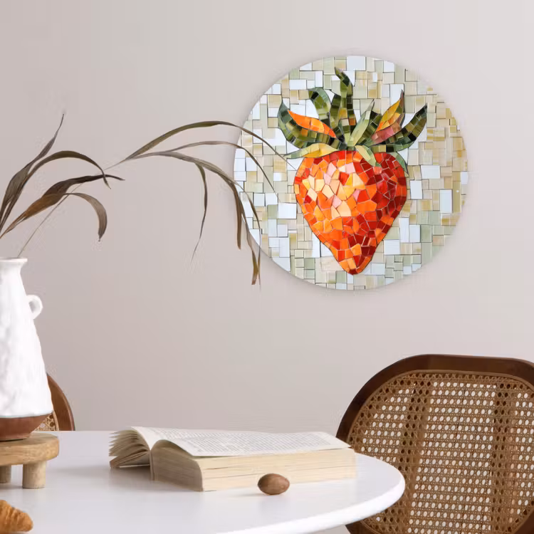 Muurcirkel - Aardbei - Rood - Mozaïek - Fruit — 4