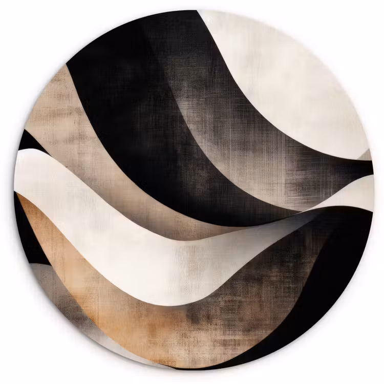 Muurcirkel - Abstract - Golven - Zwart - Verweerd — 1