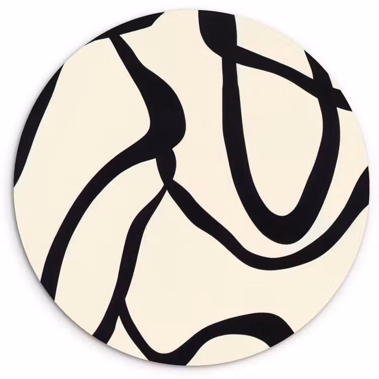 Muurcirkel - Abstract - Lijnen - Modern - Beige — 1