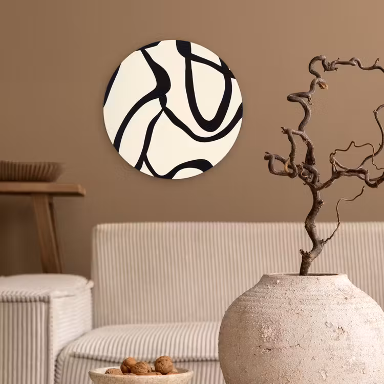 Muurcirkel - Abstract - Lijnen - Modern - Beige — 2
