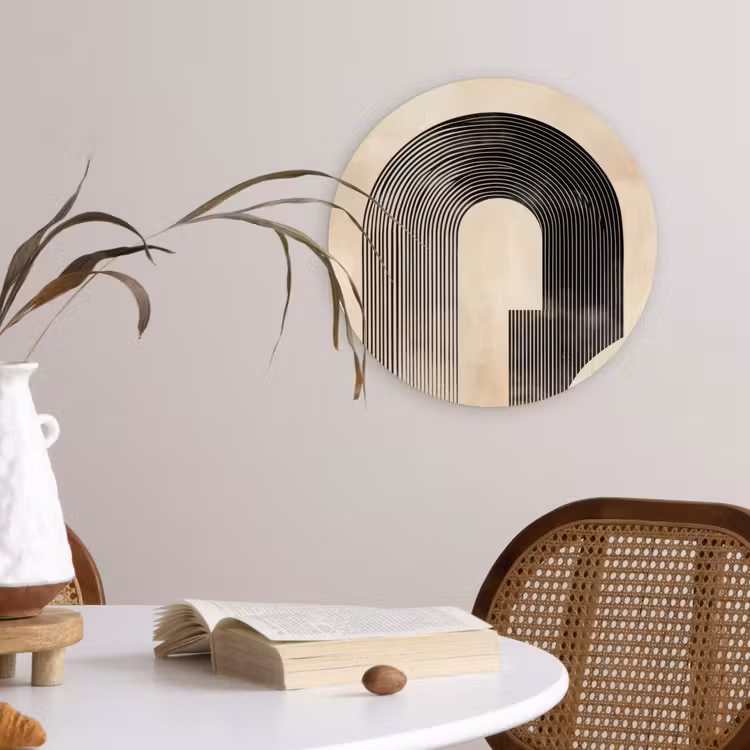 Muurcirkel - Boog - Strepen - Minimalistisch - Zwart — 4